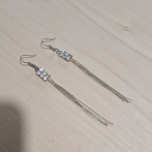 Elegant Silver Tassel Earrings